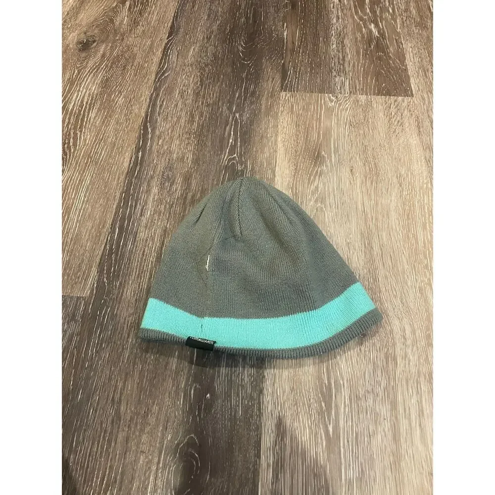 vintage y2k grey and turquoise adidas hat
